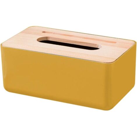 Bote à Mouchoirs Titulaire Rectangulaire de Cas de Bote de Tissu Facial pour Les Fournitures de Ménage d'Organisateur de Décor de Table d'Htel (Yellow),