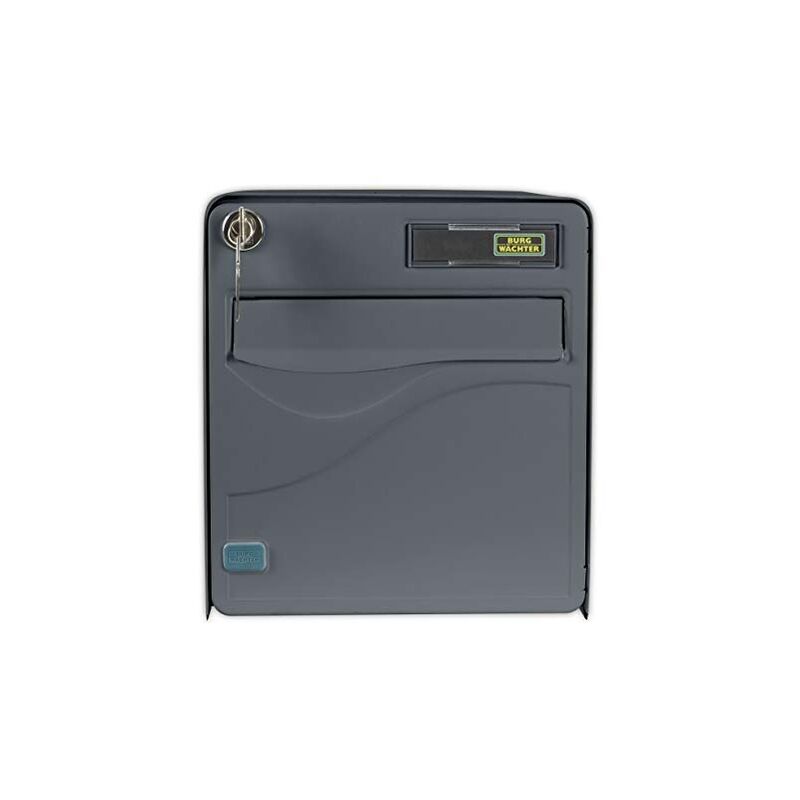 Burg-wächter, boîte aux lettres normalisée en acier galvanisé avec ouverture horizontale, 1 porte, baltic, anthracite