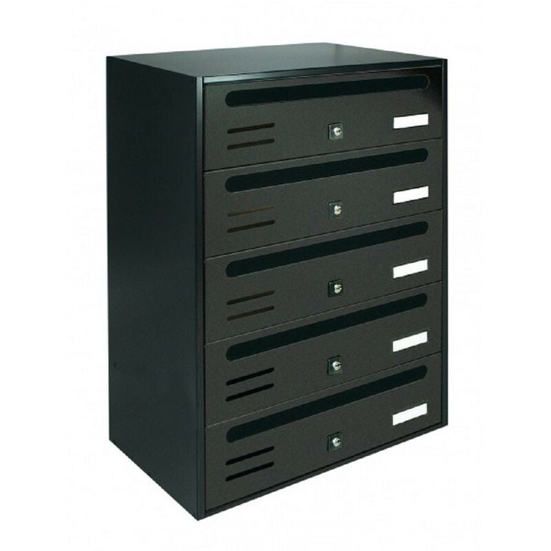 Boîte aux lettres cube horizontale 5 places en fonte copropriété - Salon