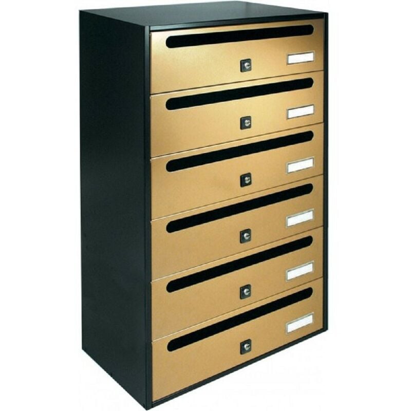 Alubox - Boîte aux lettres cube horizontale pour 6 personnes dans une copropriété - Salon