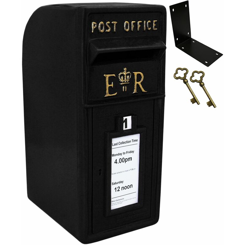Monster-shop - Boîtes aux Lettres Noire en Fonte Réplique Authentique Collecte Poste Jusqu'à 200 Lettres Standards Mariage Fête Décoration Intérieur