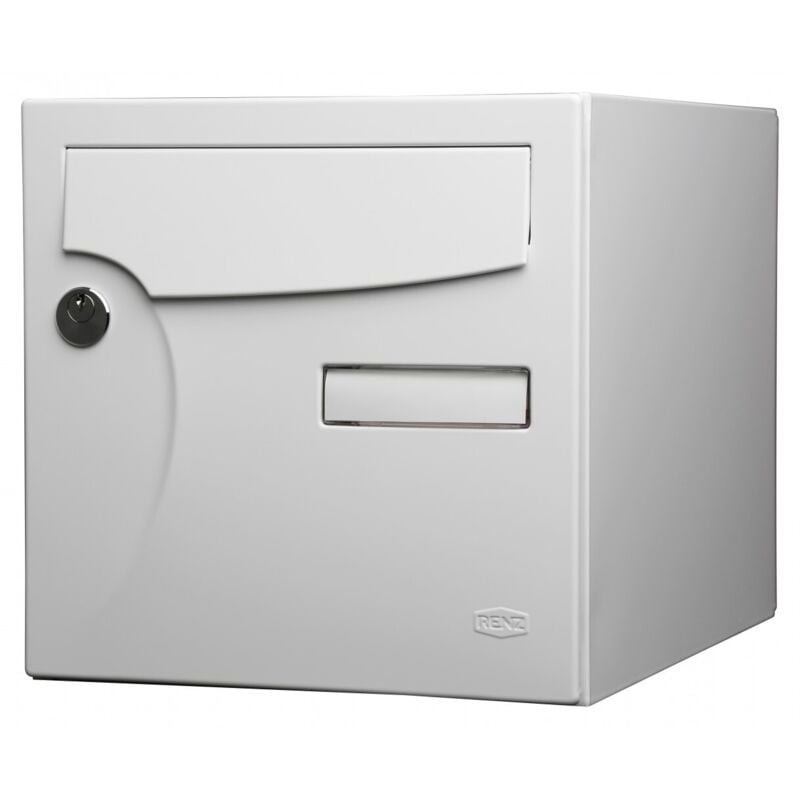 Boîte aux lettres normalisée 1 porte extérieur acier blanc brillant - Renz