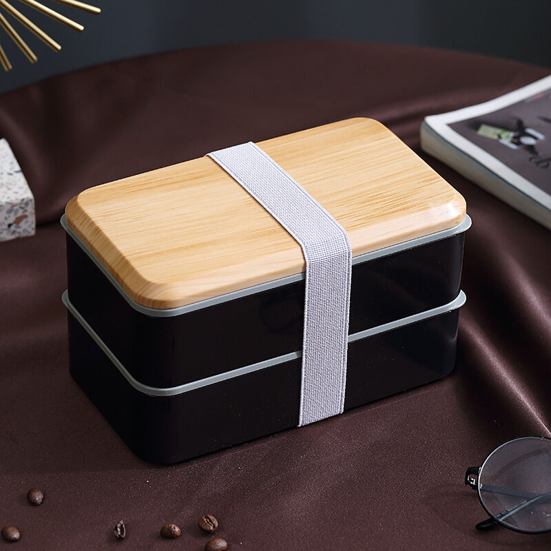 Boîte à bento étanche à 2 niveaux Boîte à lunch bento avec ustensiles réutilisables Micro-ondes japonais Congélateur Lave-vaisselle Bento Box Kids