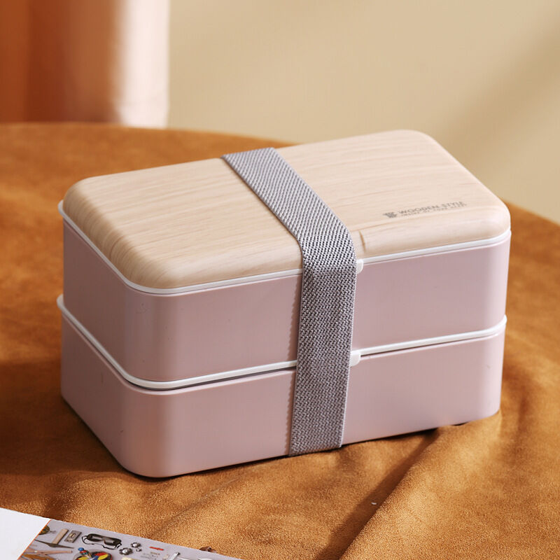 Boîte à bento étanche 2 niveaux Bento Lunch Box Lunch Box avec ustensiles réutilisables Japonais Micro-ondes Congélateur Lave-vaisselle Bento Box