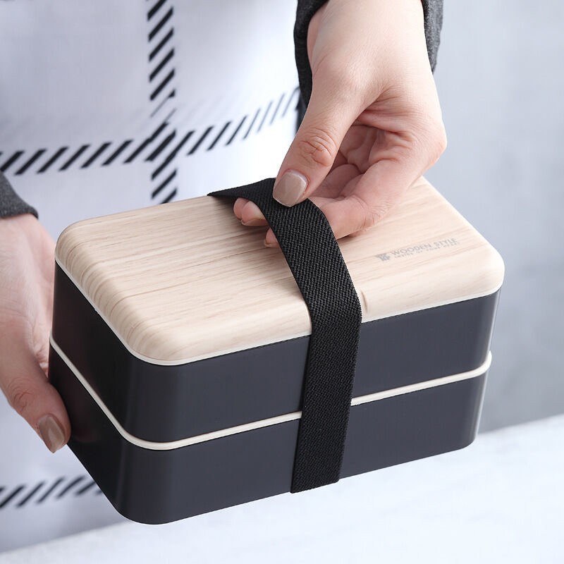 Boîte à bento étanche à 2 niveaux Boîte à lunch bento avec ustensiles réutilisables Micro-ondes japonais Congélateur Lave-vaisselle Bento Box Kids