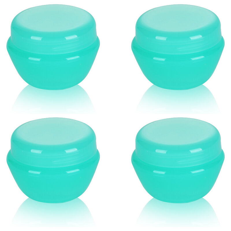 Boîte à champignons multicolore 4 pièces, bouteille de crème en plastique boîte à champignons, sous-embouteillage cosmétique vert 20g