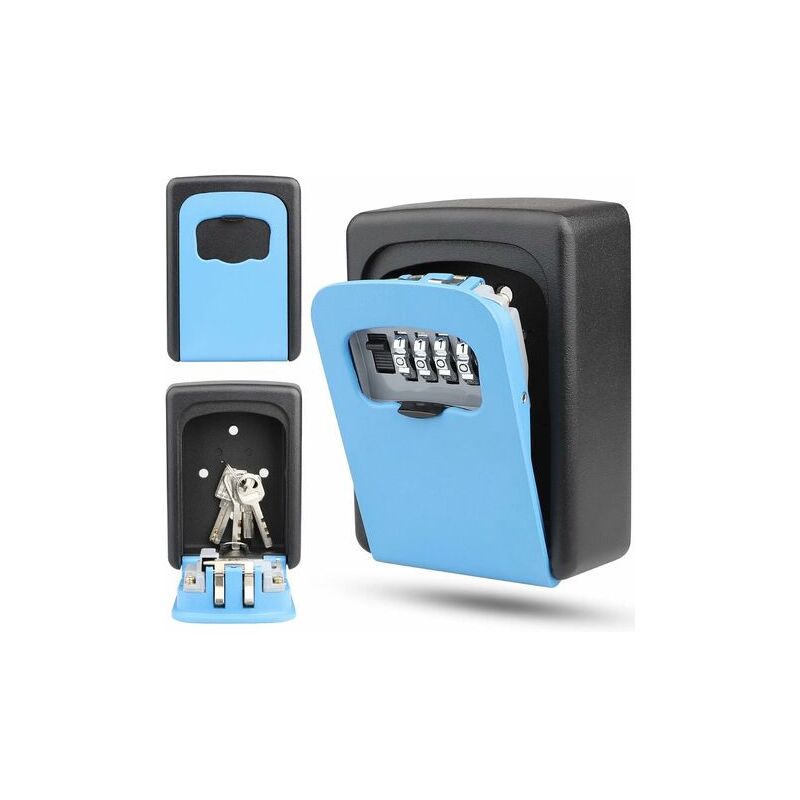 Mowze - Boîte à Clé Sécurisée D'alliage Zinc Avec Le Code de Combinaison de 4 Chiffres, pour Les Clés de L'école de Garage à Domicile