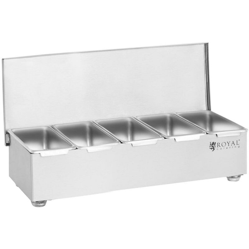 Boîte à condiments acier inoxydable 5 x 450 ml
