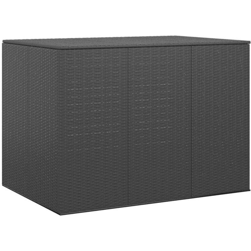 vidaXL Boîte à coussins de jardin Résine tressée 145x100x103 cm Noir