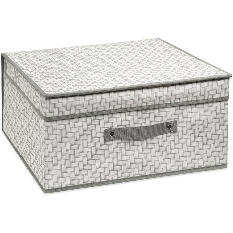 Emmevi Mv S.p.a. - Boîte d'économie d'espace Rigide Pliable Boîte de Rangement de Vêtements Gris - 50x40x25 cm