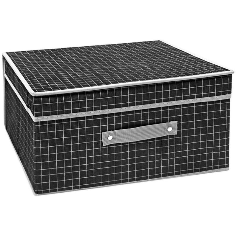 Emmevi Mv S.p.a. - Boîte d'économie d'espace Rigide Pliable Boîte de Rangement de Vêtements Noir - 41x35x20 cm