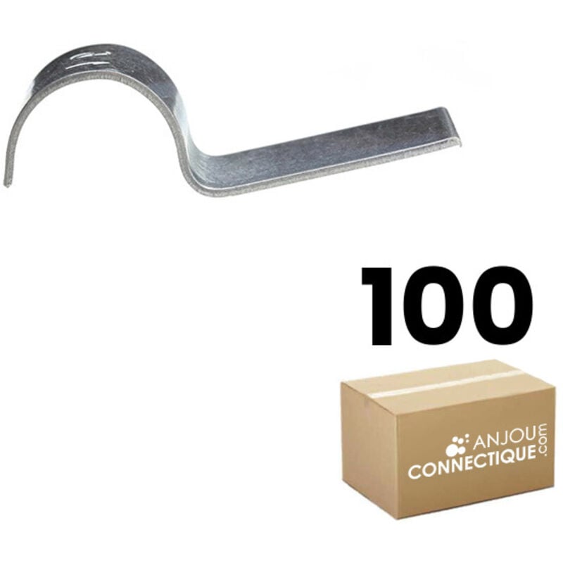 Boîte de 100 attaches métalliques à clouer pour tube, câbles ou bande perforée Ø20 RAM