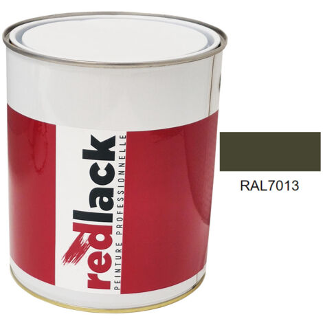 Bote de 3 L de pintura – RAL 7013 Gris pardo – mate – para múltiples superficies – Redlack