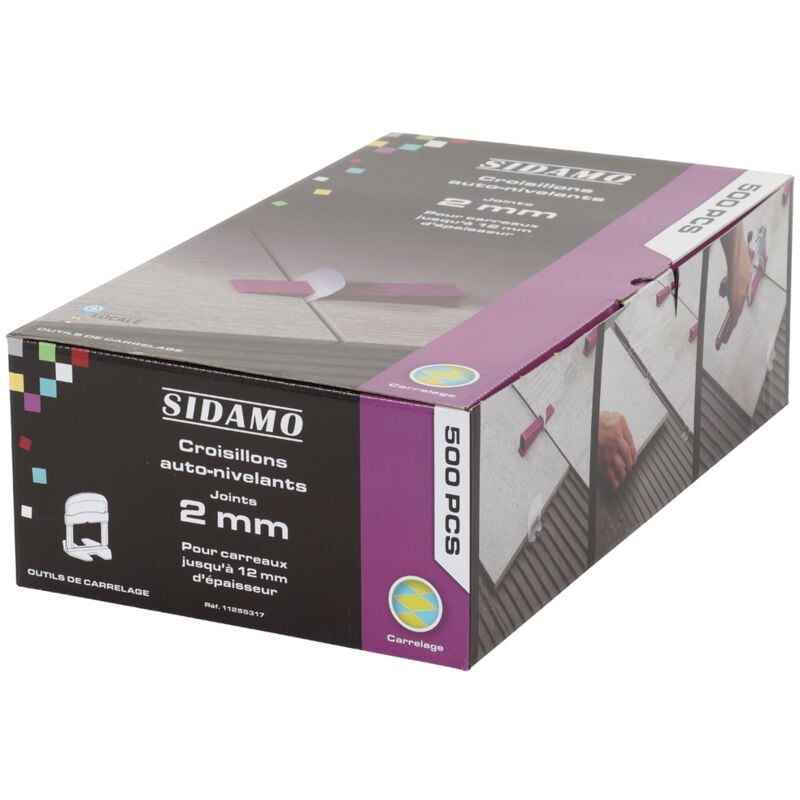 Croisillon auto-nivelant joint 2 mm haut 3 a 12 mm Sidamo 500 unites - 11255317