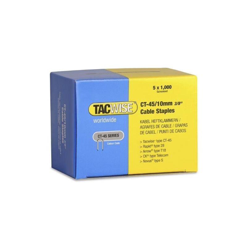 0352 5000 agrafes de câble CT45/10 mm - Tacwise