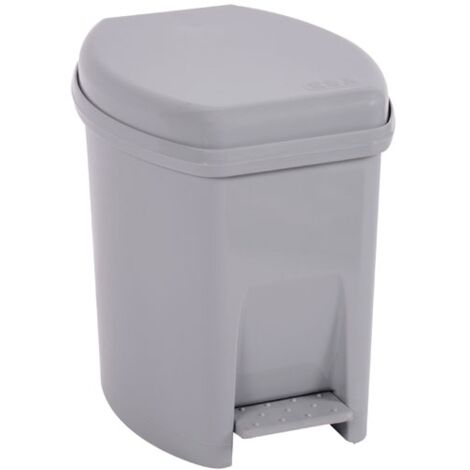 Bote de basura de 6 litros gris hormigón con pedal y cubo - Eda