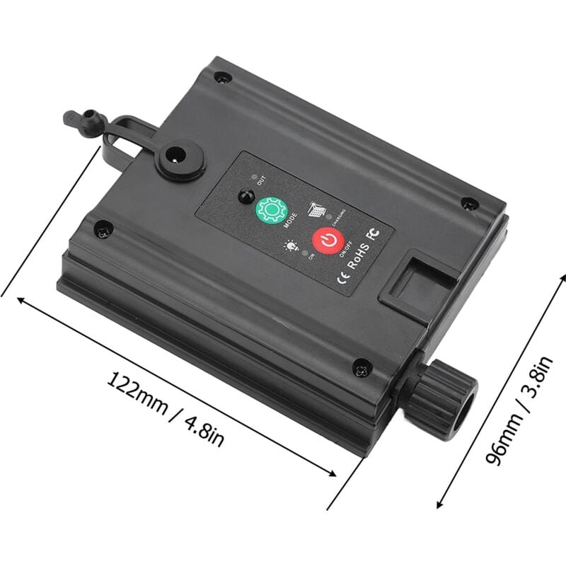 Boîte de contrôle de guirlandes solaires, panneau de commande de guirlandes pc intégré à 8 modes d'alimentation pour scène Boost de sortie 24V