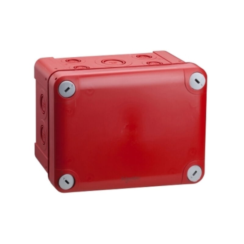 Boîte de dérivation rouge + Entrées défonçables 150 x 105 x 80 mm - Protection Incendie - Schneider Electric