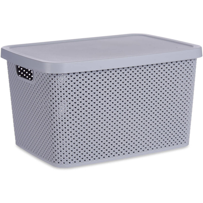 Panier en plastique avec couvercle, organiseur, 19 l