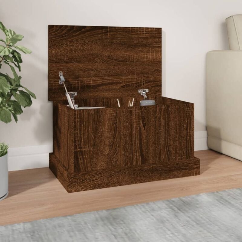Boîte de rangement chêne marron 50x30x28 cm bois d'ingénierie Vidaxl