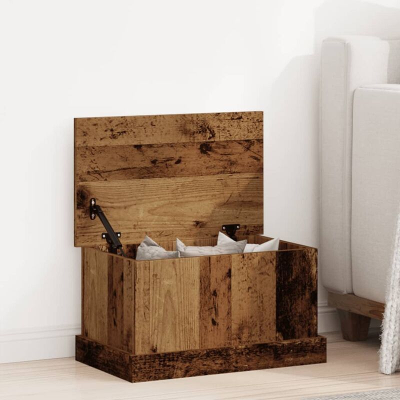 Boîtes de rangement vieux bois 30x50x28 cm bois d ingénierie