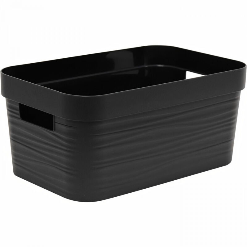 Les Tendances - boîte de rangement décor stone 6 l - noir - 29,2 x 18,8 x 13,2 cm - eda plastique Les Tendances - boîte de rangement décor stone 6 l - noir - 29,2 x 18,8 x 13,2 cm - eda plastique