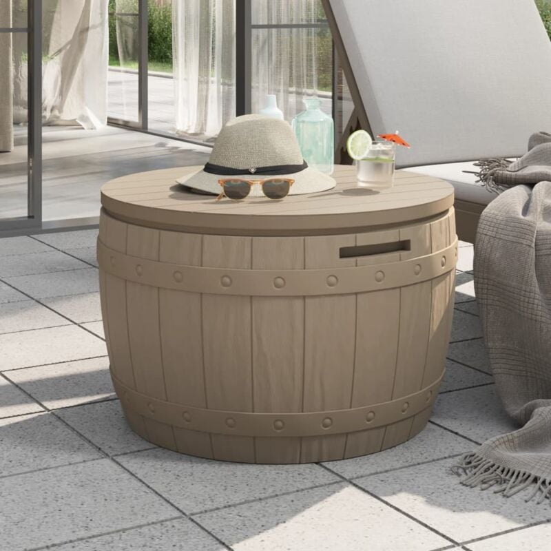 Vidaxl - Boîte de rangement de jardin 3 en 1 marron clair polypropylène