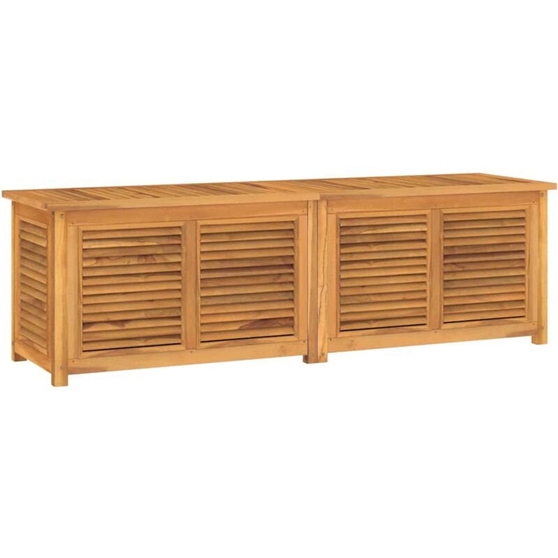 Boîte de rangement jardin et sac 175x50x53 cm bois massif teck