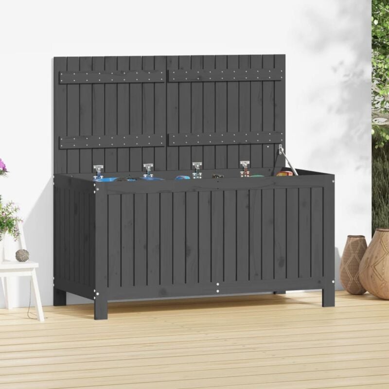 Boîte de rangement de jardin Gris 121x55x64 cm Bois de pin vidaXL