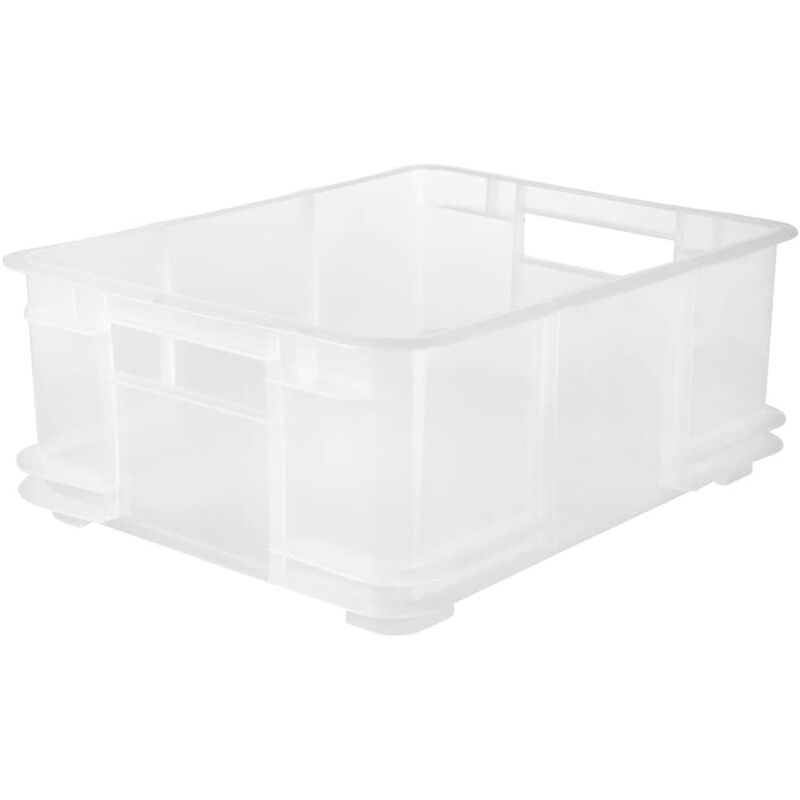 Boîte de rangement Eurobox L, Plastique robuste (PP), 43 x 35 x 17,5 cm, 20 l, Neutre transparent
