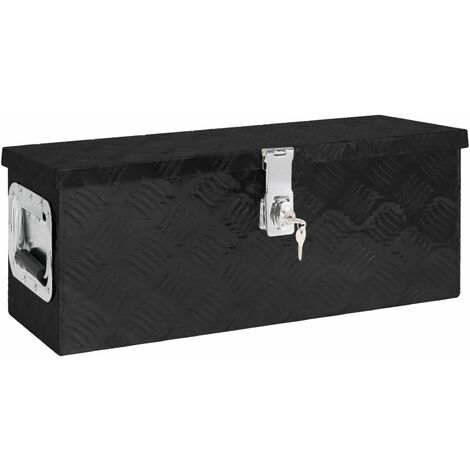 Bote de rangement Noir 60x23,5x23 cm Aluminium