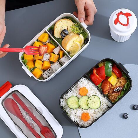 bote  Lunch - Bote  Lunch Tout-en-un Avec Couverts Et Verre  Eau - Bote  Lunch Pour Salades, Collations, Compartiment Pour Bote  Lunch Avec Access