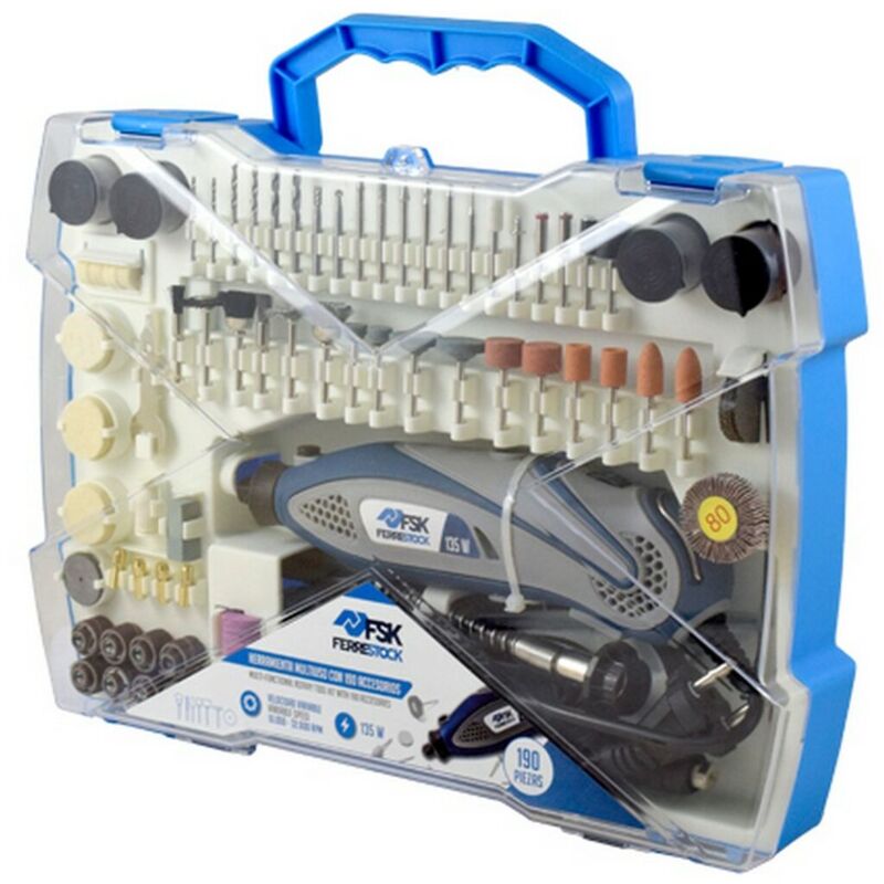 FSKMT190 Kit de Multipurpose rotary tool with case de 190 accessories - Ferrestock
