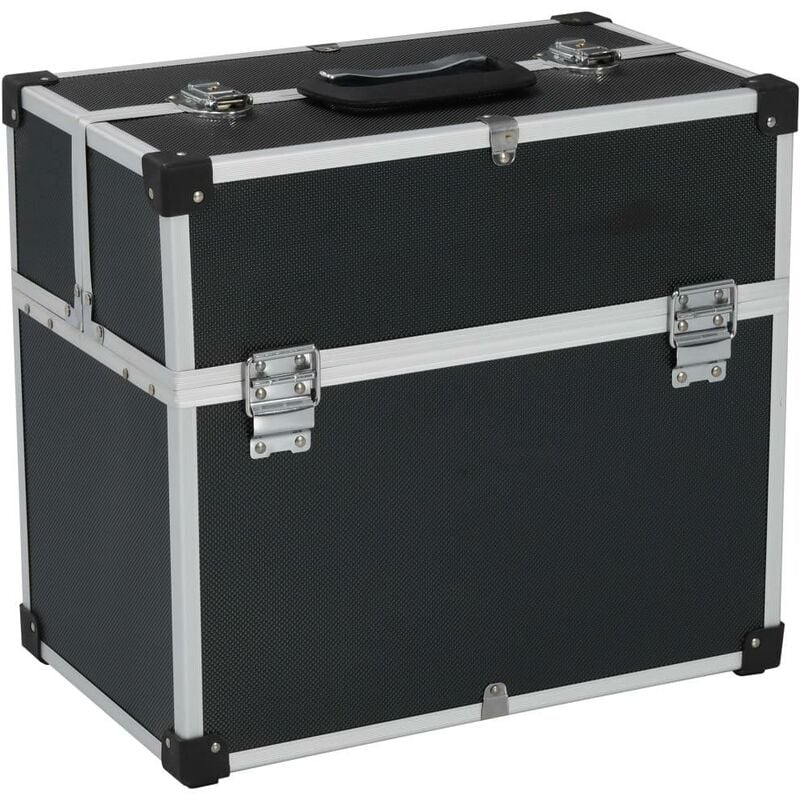 Boîte à outils valise à outils mallette à outils trolley à outils caisse à outils rangement stockage fichiers 38 cm noir
