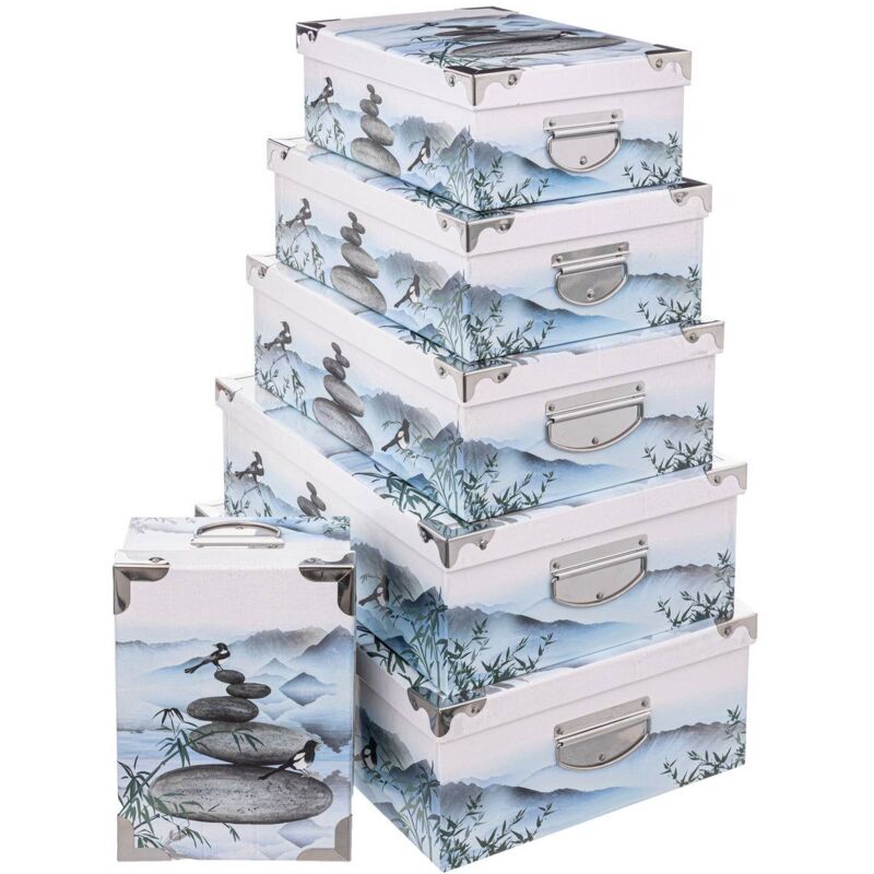 5five Simply Smart - 6 boîtes zen multicolore coins métal - 5five