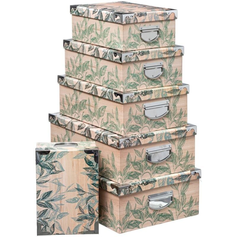 6 boîtes multicolore coins métal - 5five