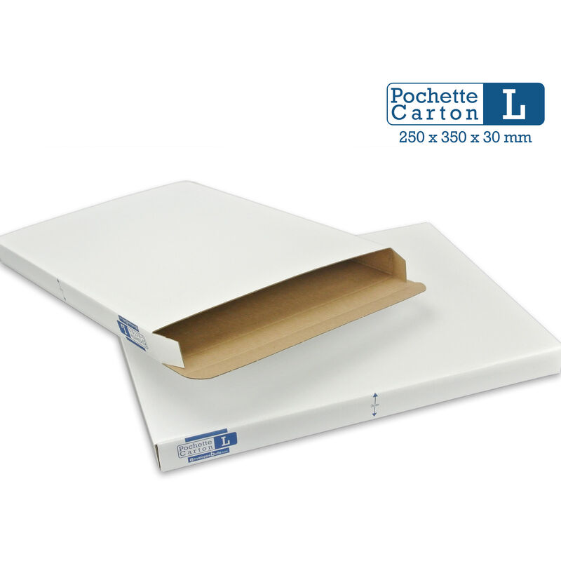 Lot de 50 Boîtes Pochettes Carton l - hauteur 3cm - format 254x356 mm