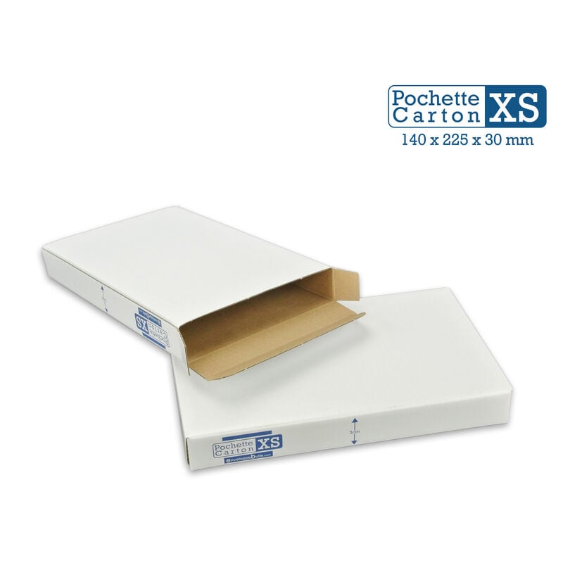 Lot de 50 Boîtes Pochettes Carton XS - hauteur 3cm - format 140x225 mm