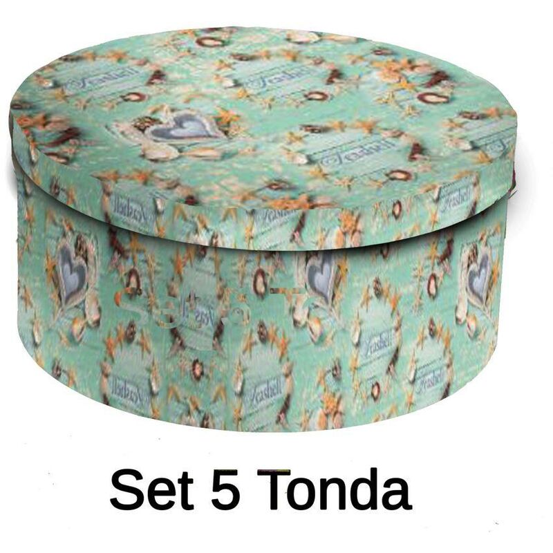 Boîte ronde en carton de 1-5 coquilles cmø40,5h17,8x33