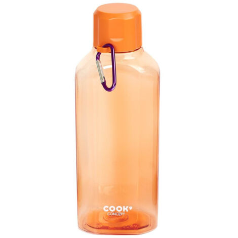 BOTELLA CON MOSQUETÓN, elegante color naranja