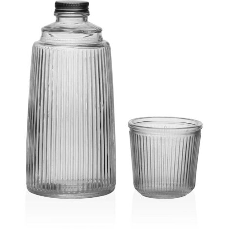 BOTELLA CON VASO CRISTAL