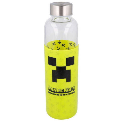 Botella cristal Minecraft funda silicona 585ml