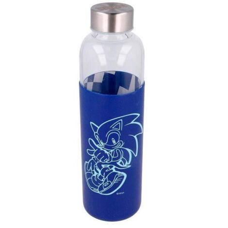 Botella cristal Sonic the Hedgehog funda silicona 585ml