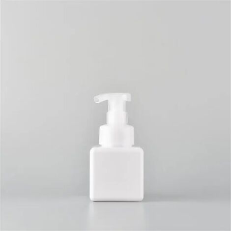 Botella cuadrada de espuma PETG de 250 ml, dispensador de jabón líquido, champú y desinfectante de manos, accesorio de viaje, color blanco.