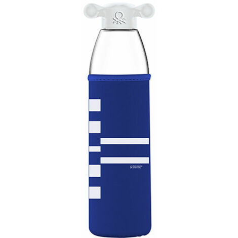BOTELLA DE AGUA 500ML BOROSILICATO FUNDA ROJO Y TAPA DE GRIFO RAINBOW BE