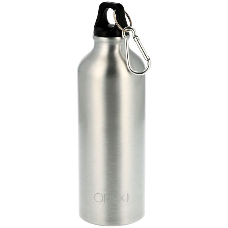 

Botella de agua aluminio con mosqueton, cierre hermetico 500 ml.
