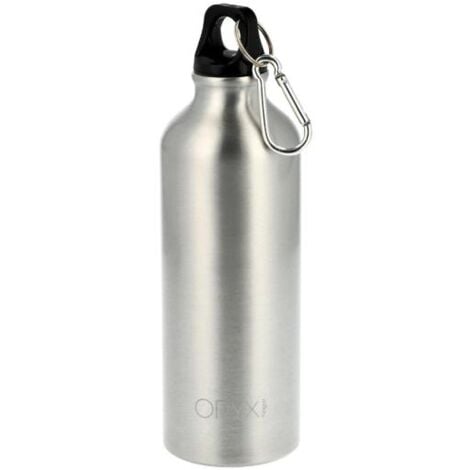 botella de agua aluminio con mosqueton, cierre hermetico 500 ml.