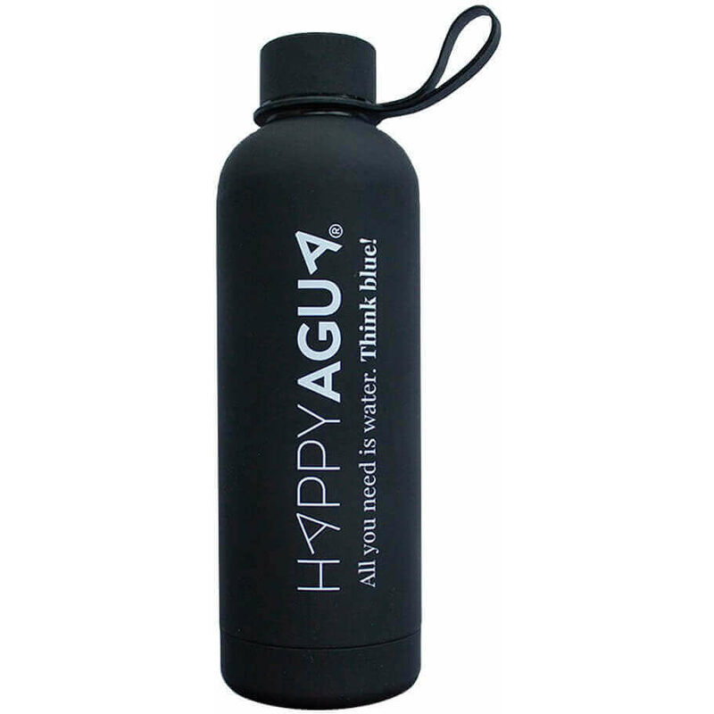 

Botella de Agua de Acero Inoxidable. 500ml. BPA Free. Doble pared con Aislamiento. Happyagua. Negro