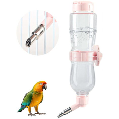Botella de agua para animales pequeños de 500 ml (17 oz), resistente a las mordeduras, con llenado superior para jaulas o cajas de agua, apta para conejos, chinchillas, loros y pequeños roedores, colo