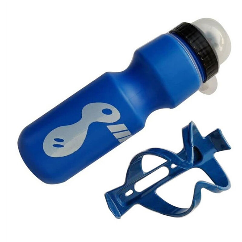 

Botella de agua para bicicleta con jaula Botella deportiva ligera para bicicleta y soporte para ciclismo al aire libre, Taza azul + portavasos, 均 码